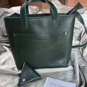 Portland leather goods mini zip crossbody in unicorn Forest